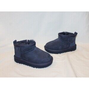 UGG TODDLER MINI ZIP SUEDE SHEARLING LINED BOOTS NEW BLUE 6 TODDLER